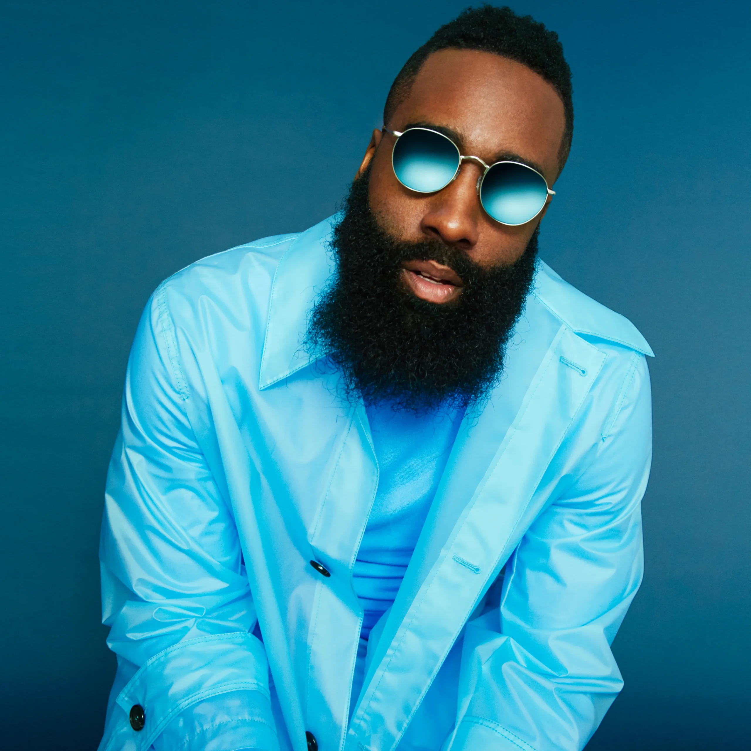 James harden calvin klein blue sunglasses cover gq may
